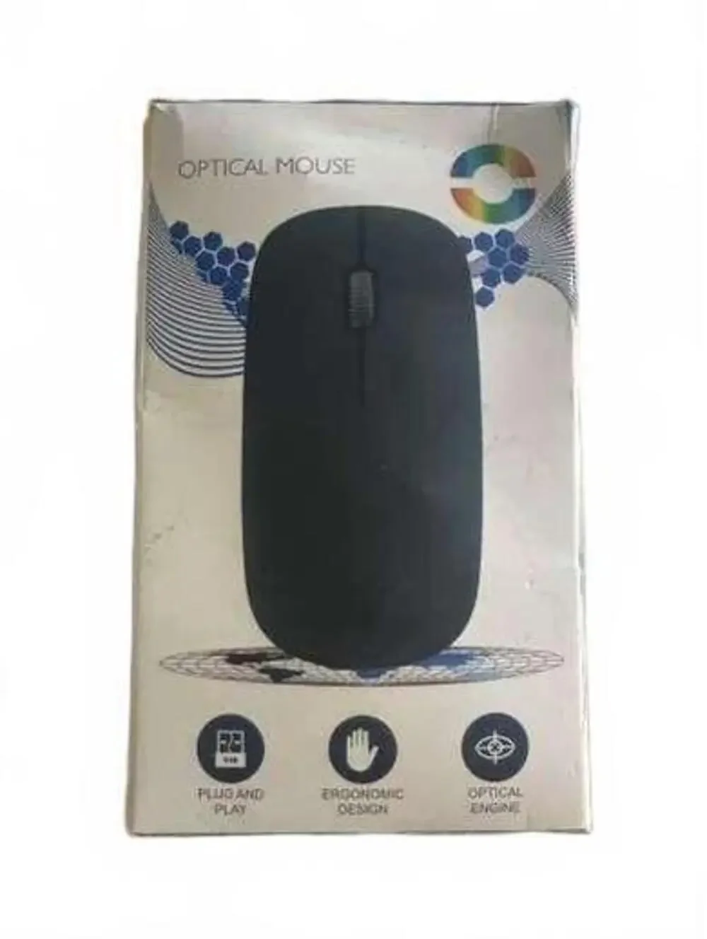 Wireless Optical Mouse with Ergonomic Design and Plug and Play